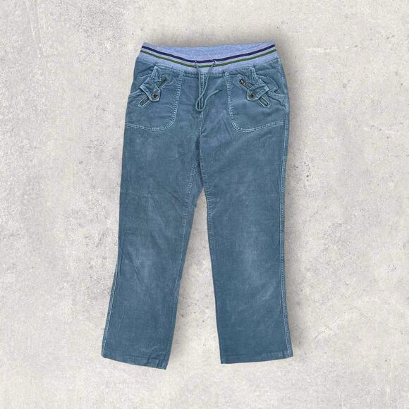E basics Pants - E-Basics Women’s Blue Corduroy Drawstring Pants Sz: S